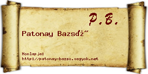 Patonay Bazsó névjegykártya